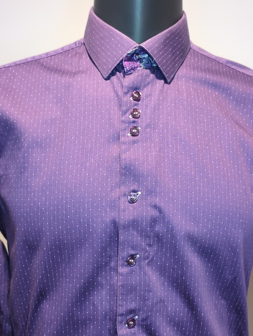 Au Noir Purple Button-Down Dress Shirt Large